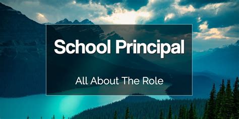 All About The School Principal Educator Fi