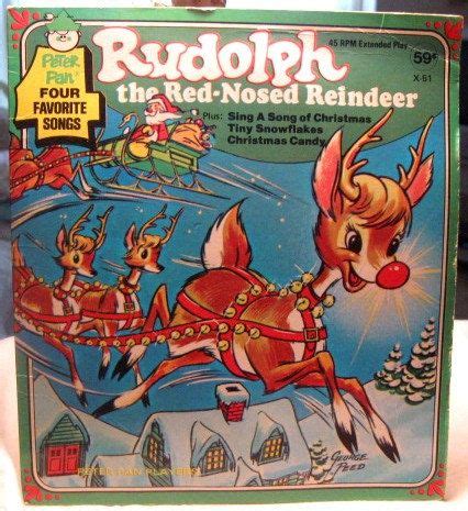 Vintage S Rudolph The Red Nosed Reindeer Peter Pan Players Extended Play Record RPM