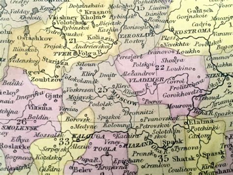 Antique 1850 Russia In Europe Map By Thomas Cowperthwaite Etsy