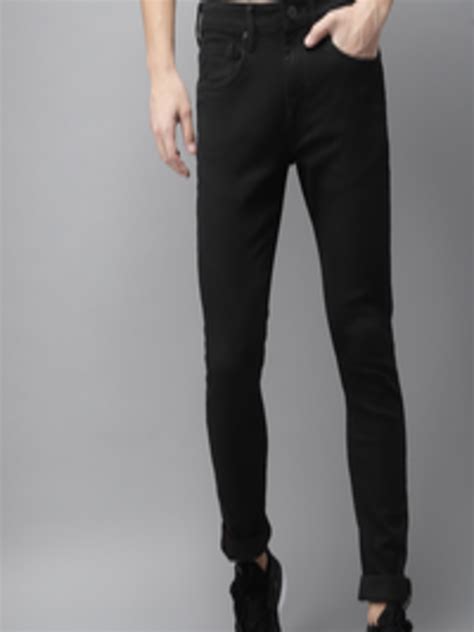 Buy Hereandnow Men Black Skinny Fit Mid Rise Clean Look Stretchable Jeans