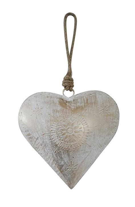 Buy Atc Metal Heart Wall Hanging 12 X 3 X 23 Cmbrown White Wash