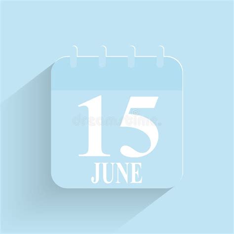 June 15 Daily Calendar Icon Date And Time Day Month Holiday Flat