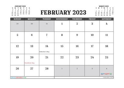 Free February 2023 Calendar Pdf Pdf And Image