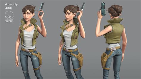 Artstation Woman Soldier Game Ready Character Game Assets