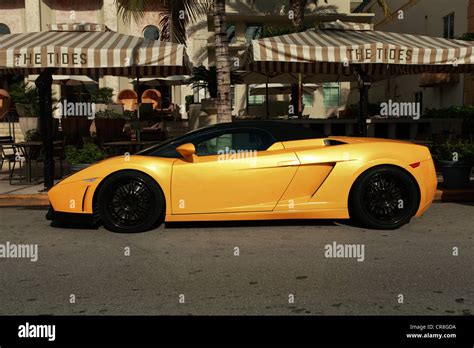 Lamborghini Parked Up At South Beach Miami Stock Photo Alamy