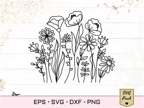 Wildflower Meadow Border Florals Svg By Svgpouch Thehungryjpeg