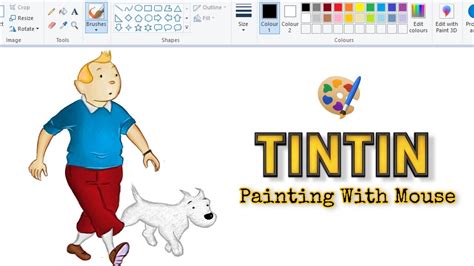 Tintin Drawing Easy In Ms Paint How To Draw Tintin And Snowy