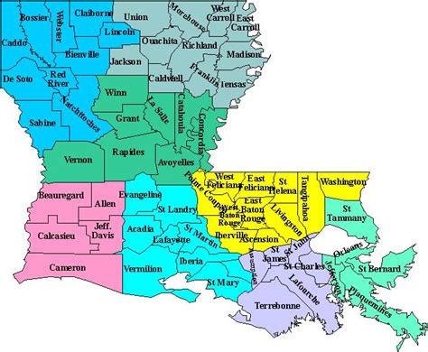 Louisiana City Map And Parishes World Map