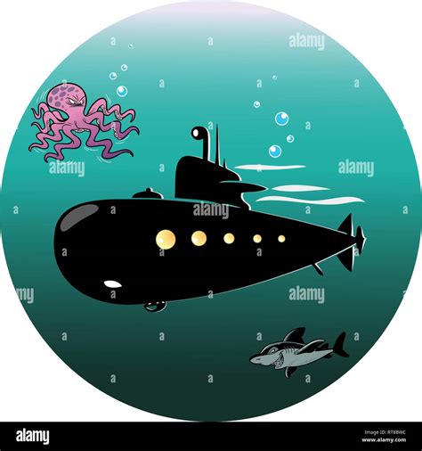Cartoon Shark Sea Ship Imágenes Vectoriales De Stock Alamy