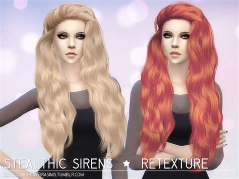 Aveira Sims 4 Stealthic`s Sirens Hair Retextured Sims 4 Hairs