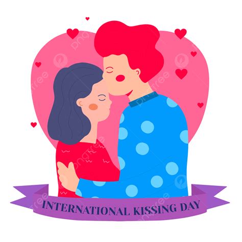 Couple Kiss Clipart Hd Png International Kissing Day Couple Illustration International Kissing