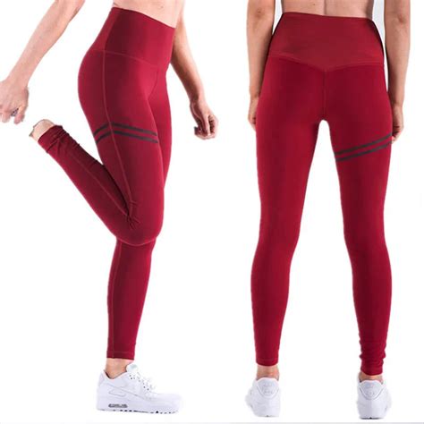 diqian fitness high waist yoga pants women solid color elastic running ninth pants famale 4