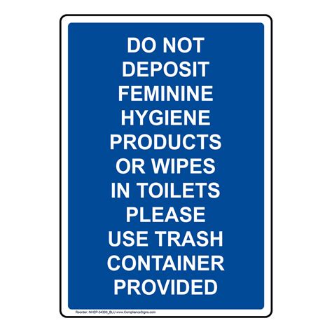 Portrait Please Deposit Feminine Hygiene Products Sign