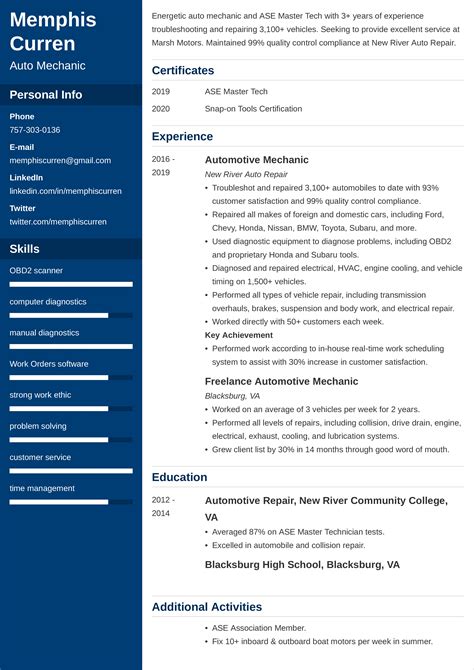 Resume format pick the right resume format for your situation. Mechanic Resume—Examples and Tips (+Skills & Objective)