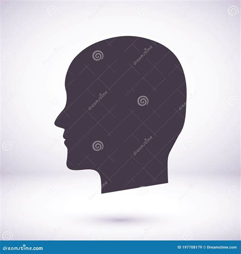 Black Silhouette Vector Icon Of The Profile Of The Human Head Vector Icon Flat Vector Vector