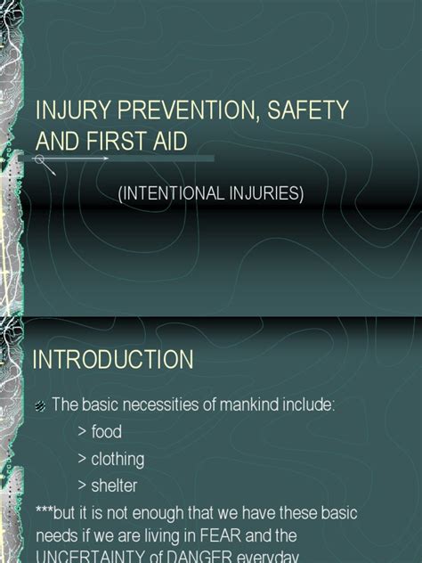 Injury Prevention Safety And First Aid Pptpptx