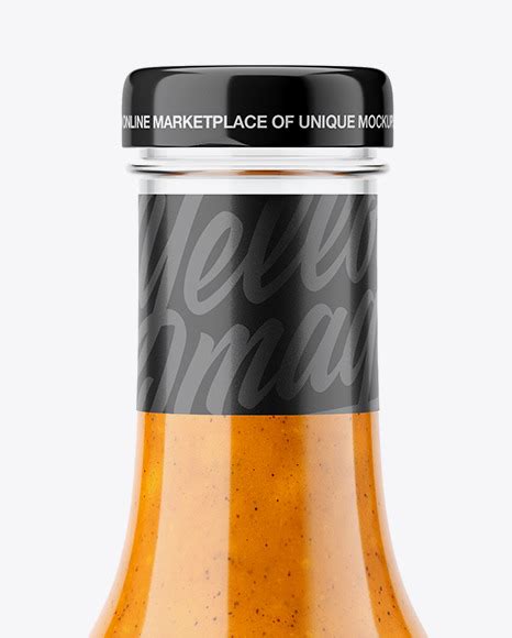 Clear Glass Sauce Bottle Mockup Free Download Images High Quality Png
