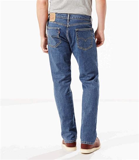 Levis Mens 505 Regular Fit Jeans Stonewash Stretch Blue Size
