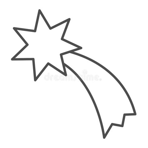 Shooting Star Thin Line Icon Falling Star Vector Illustration Isolated