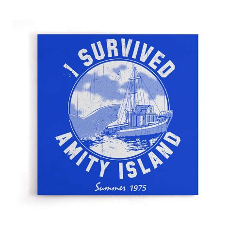 I Survived Amity Island Canvas Print Once Upon A Tee