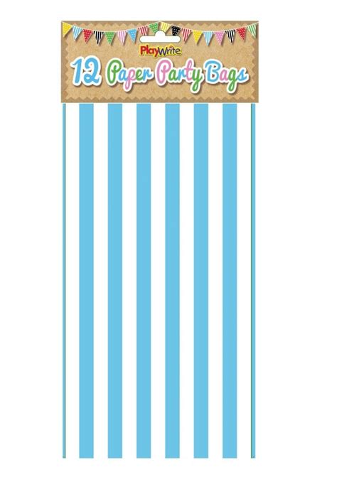 Blue Candy Stripe Paper Party Bags Paper Party Bags Party Bags Kids