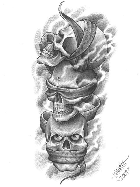 See more of our clients using. Multiple Skulls Photo 13 | Evil skull tattoo, Skulls ...