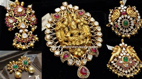 Antique Gold Pachi Pendant Designs Latest Indian