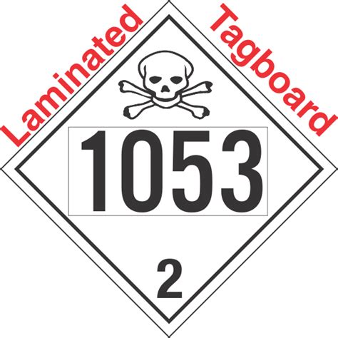 Toxic Gas Class Un Tagboard Dot Placard
