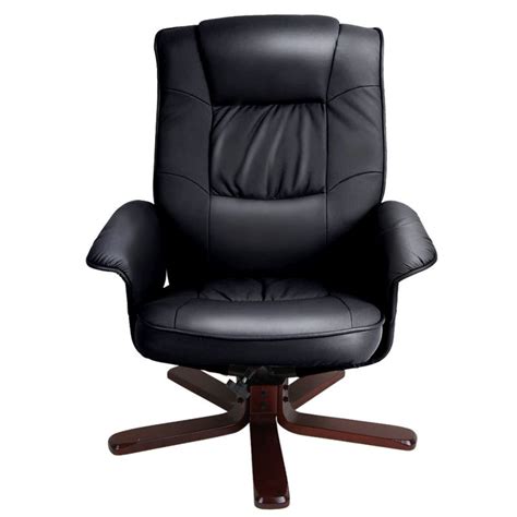 The size of the ottoman is something you need to check. PU Leather Tilt & Swivel Armchair w/ Ottoman Black | Buy ...