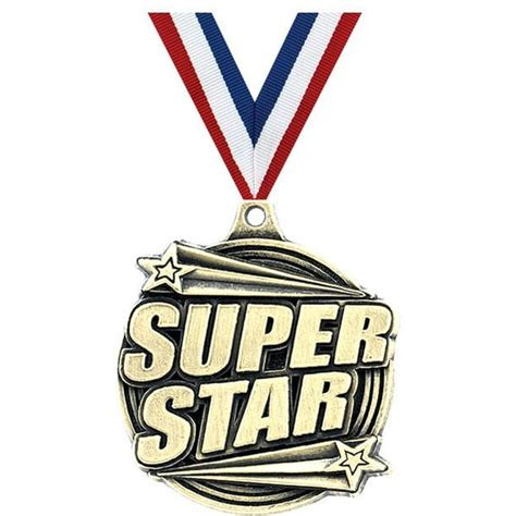 Super Star Medals 2 Gold Diecast Super Star Medal Award 100 Pack