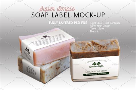 soap label mock  horizontal product mockups creative market