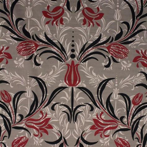 Georgian Floral Damask Linen Upholstery Fabric