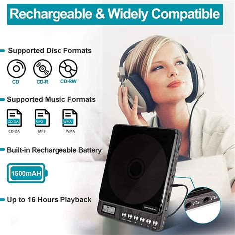 Cd Player Portable Monodeal Portable Rechargeable Cd Player With Dual