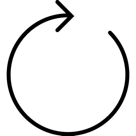 Flecha Rotación Delgada Línea En El Círculo Icono Gratis