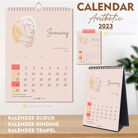 Jual Kalender Dinding Aesthetic 2023 Kalender Meja Aesthetic 2023