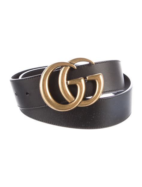 Gucci Double G Logo Leather Belt Black Belts Accessories