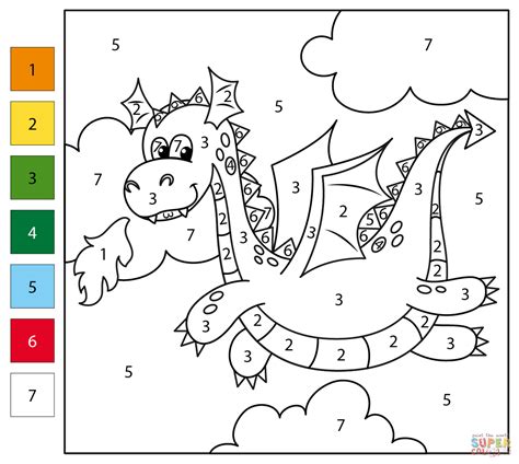 Dragon Color By Number Coloring Pages Color By Number 55 Off