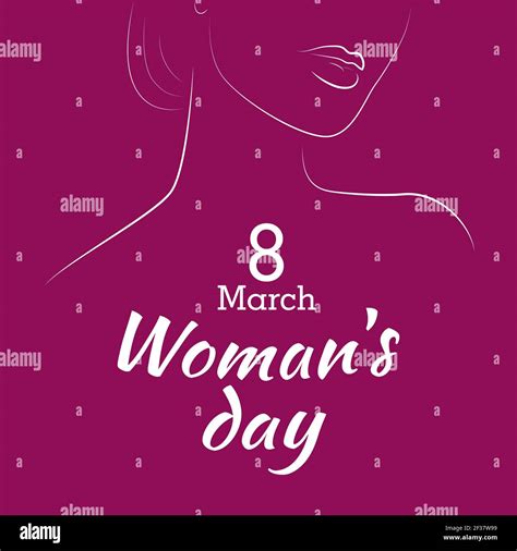 Happy Womens Day 8 March Minimalist Poster Design Template Print Ready Cmyk Vector Stock