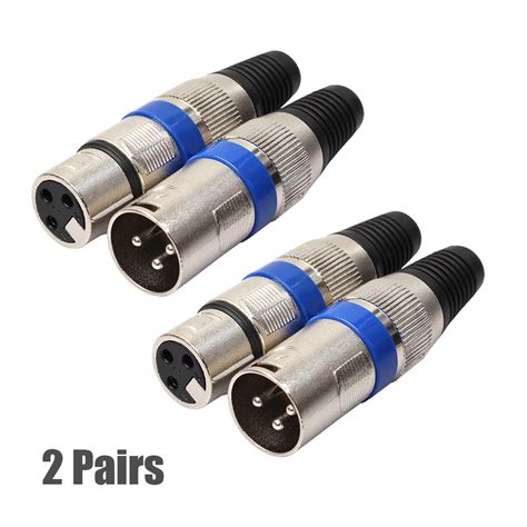 Buy Vizgiz 4 Pack Xlr Plugs Male And Female Microphone Plug Cable
