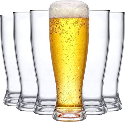 Amazing Abby Genny 22 Ounce Plastic Beer Glasses Set Of 6 Plastic Pilsner