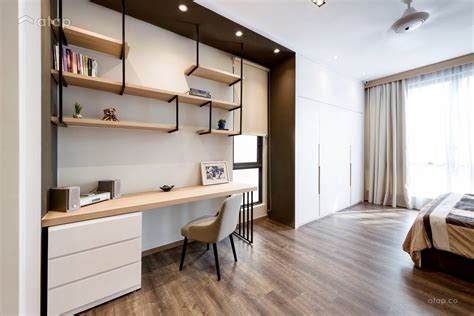 Contemporary Modern Bedroom Study Room Condominium Design Ideas