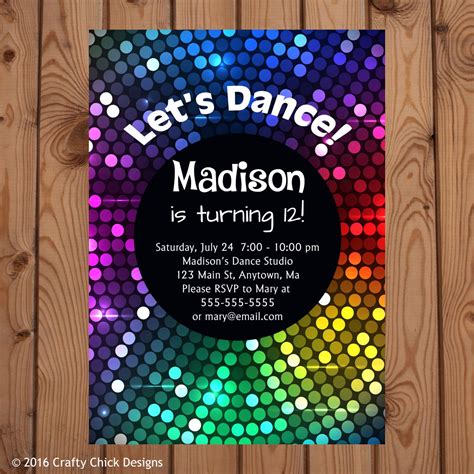 Invitations can be informal or formal. Dance Party Invitation, Dance Party Birthday Invitation ...