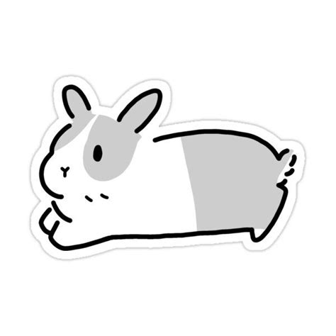 Minimalist White Spotted Lop Bunny Rabbit Sticker By Brushes N Bunnies