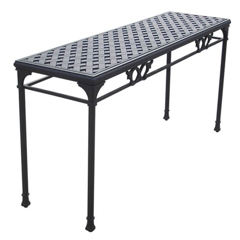 Black Aluminum Patio Console Table Free Shipping Today Overstock