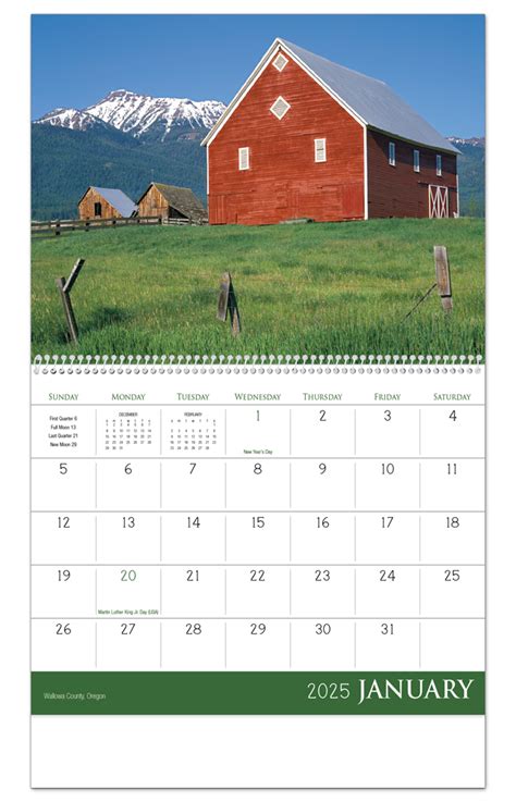 2024 Barns Calendar 11 X 19 Imprinted Spiral Bound Drop Ad Imprint