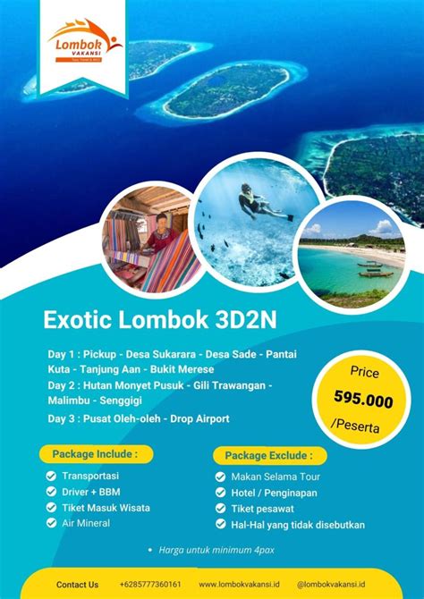 Paket Wisata Lombok 3 Hari 2 Malam Paket Wisata Lombok Terbaru