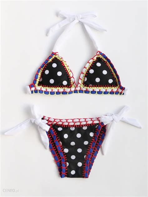 Polka Dot Crochet Trim Halter Bikini Set Ceneo Pl