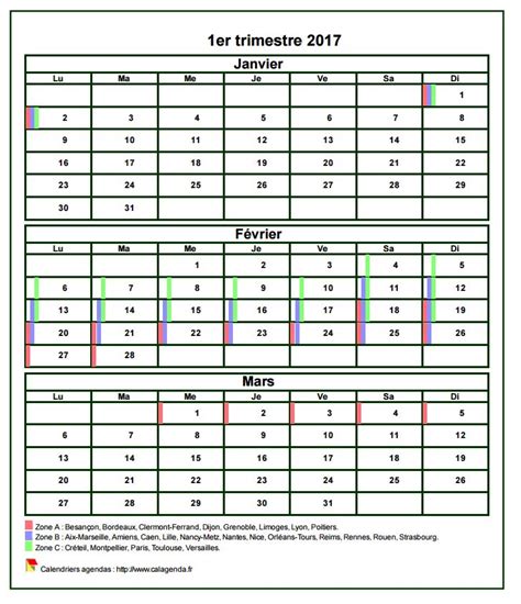 Calendrier 2017 à Imprimer Trimestriel Format Mini De Poche Avec Les