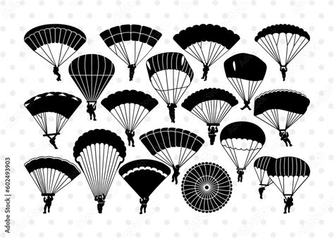 Vecteur Stock Paratroopers Silhouette Paratroopers Svg Army Svg