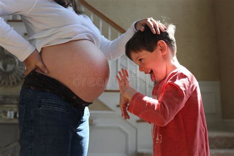 Pregnant Mother And Son Stock Photo Image Of Mother